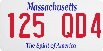 MA license plate 125QD4