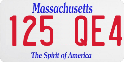 MA license plate 125QE4