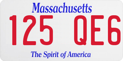 MA license plate 125QE6