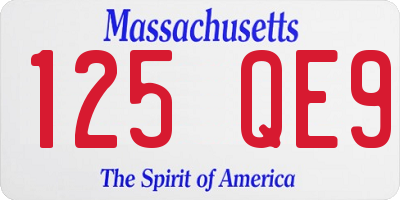 MA license plate 125QE9