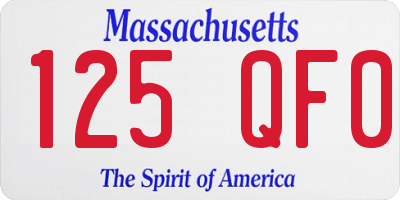 MA license plate 125QF0