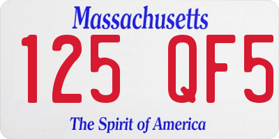 MA license plate 125QF5