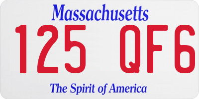 MA license plate 125QF6