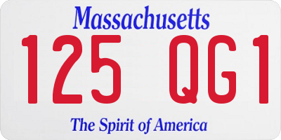 MA license plate 125QG1