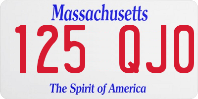 MA license plate 125QJ0