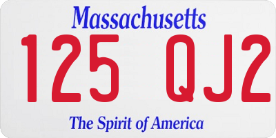 MA license plate 125QJ2