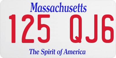 MA license plate 125QJ6
