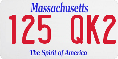 MA license plate 125QK2