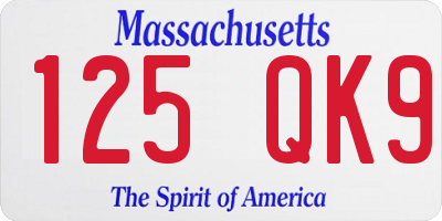 MA license plate 125QK9