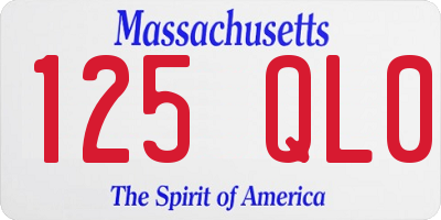MA license plate 125QL0