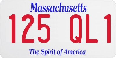 MA license plate 125QL1