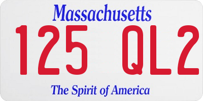 MA license plate 125QL2