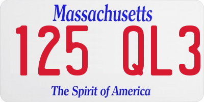 MA license plate 125QL3