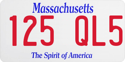 MA license plate 125QL5
