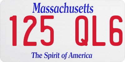 MA license plate 125QL6