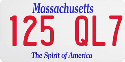 MA license plate 125QL7