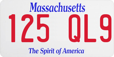 MA license plate 125QL9