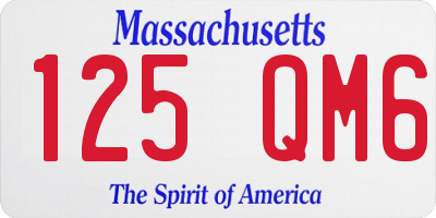 MA license plate 125QM6