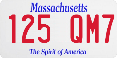 MA license plate 125QM7