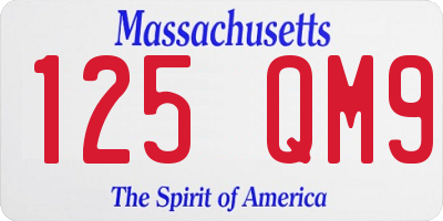 MA license plate 125QM9