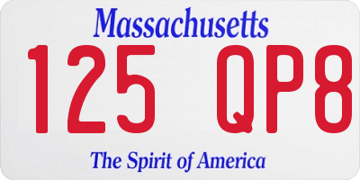MA license plate 125QP8