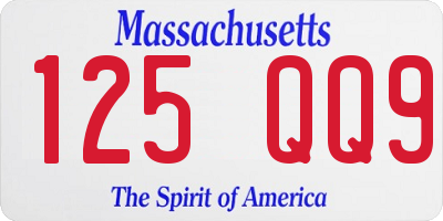MA license plate 125QQ9