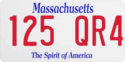 MA license plate 125QR4