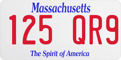 MA license plate 125QR9