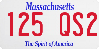 MA license plate 125QS2