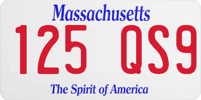 MA license plate 125QS9