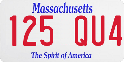 MA license plate 125QU4