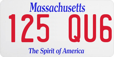 MA license plate 125QU6