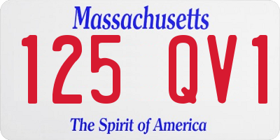 MA license plate 125QV1