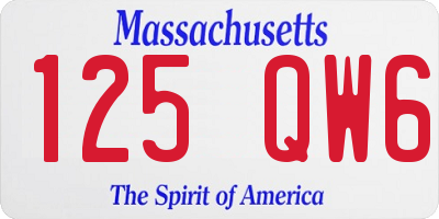 MA license plate 125QW6