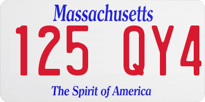 MA license plate 125QY4