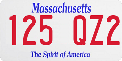 MA license plate 125QZ2