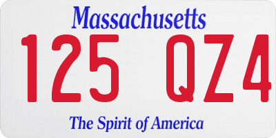 MA license plate 125QZ4