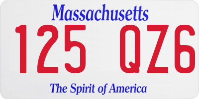 MA license plate 125QZ6