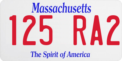 MA license plate 125RA2