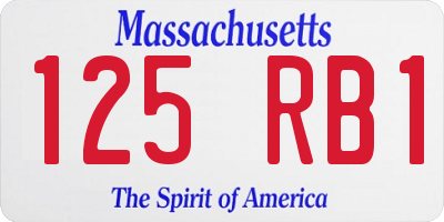 MA license plate 125RB1