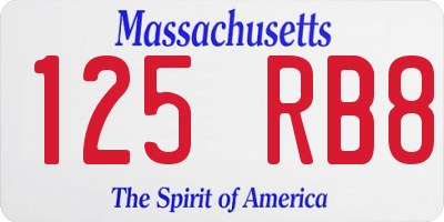 MA license plate 125RB8