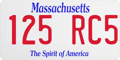 MA license plate 125RC5