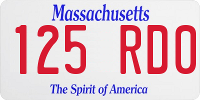 MA license plate 125RD0