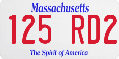 MA license plate 125RD2