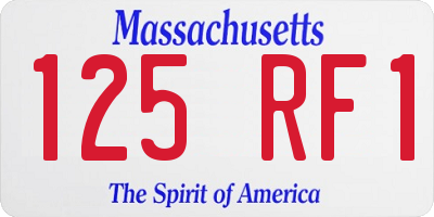 MA license plate 125RF1