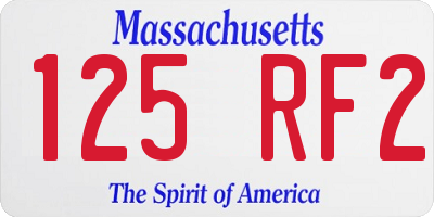 MA license plate 125RF2