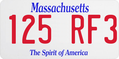 MA license plate 125RF3