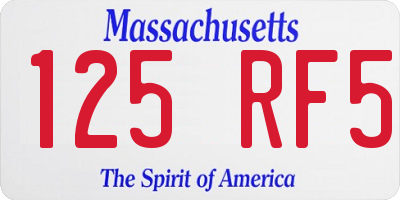 MA license plate 125RF5