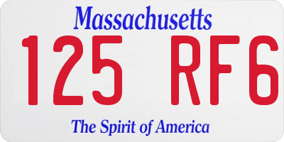 MA license plate 125RF6
