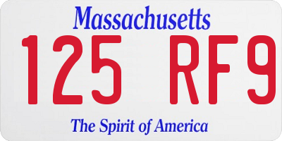 MA license plate 125RF9